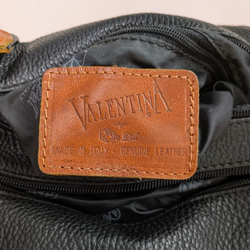 Valentina Convertible Black‎ Brown Leather Shoulder Crossbody Sling Backpack